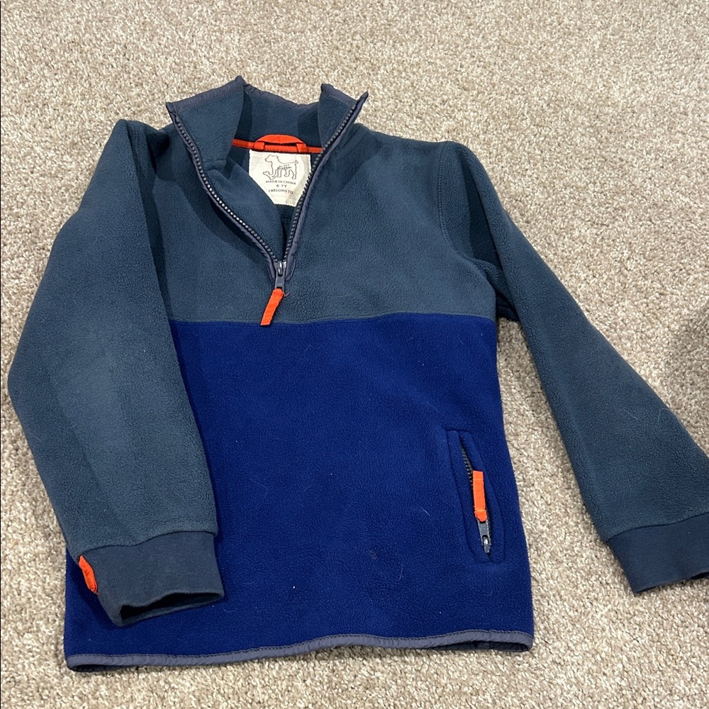 Mini Boden boys 6-7 year old quarter zip fleece